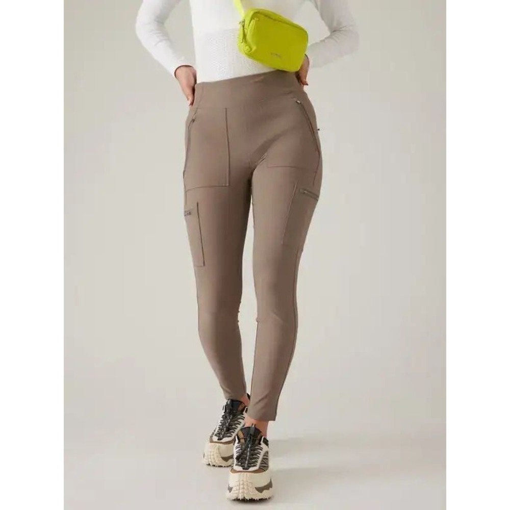 Athleta Headlands Hybrid Cargo II Tight Womens 8 Brown Gorpcore Hiking Utility